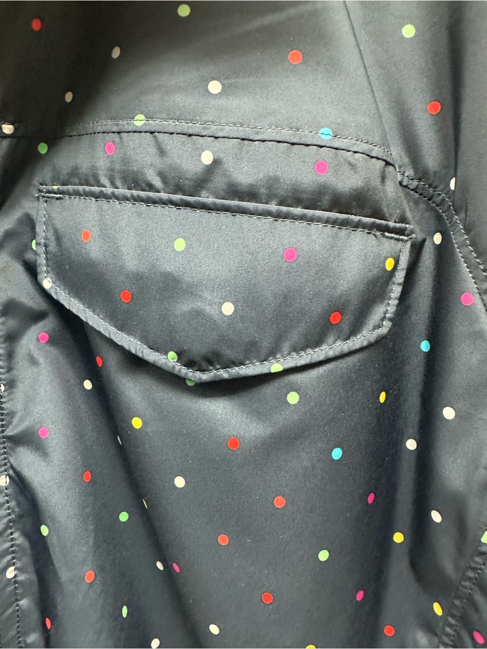 The North Face Navy Rain Jacket with Multicolor Polka Dots - Women’s - Picture 4 of 10